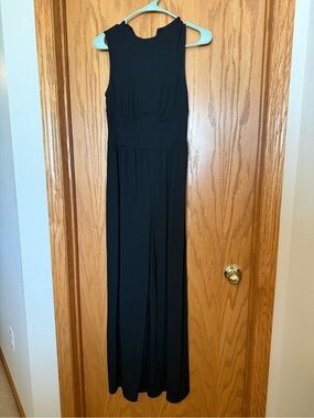 Women’s Black Sleeveless Wide-Leg Jumpsuit